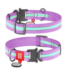 Нашийник для тварин WAUDOG Nylon з QR паспортом металічна пряжка-фастекс Ш 20 мм Д 28-40 см фіолетовий (52139)