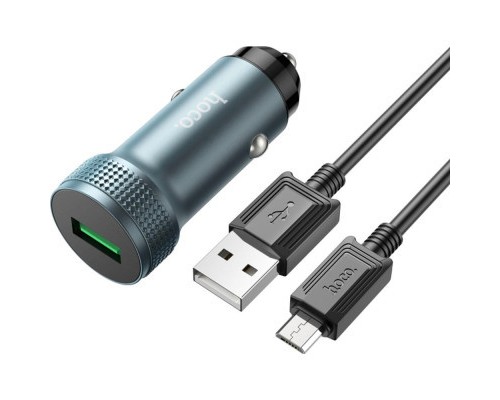Зарядний пристрій HOCO Z49A Level USB Metal Gray (6931474795717)