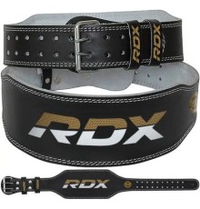 Атлетичний пояс RDX 6 шкіряний Black Gold S (WBS-6RB-S)