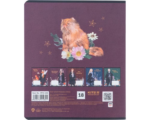 Зошит Kite Harry Potter 18 аркушів, клітинка (HP24-236)