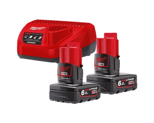 Набір акумулятор + зарядний пристрій Milwaukee M12 NRG-602 2x6Ah (4933451903)