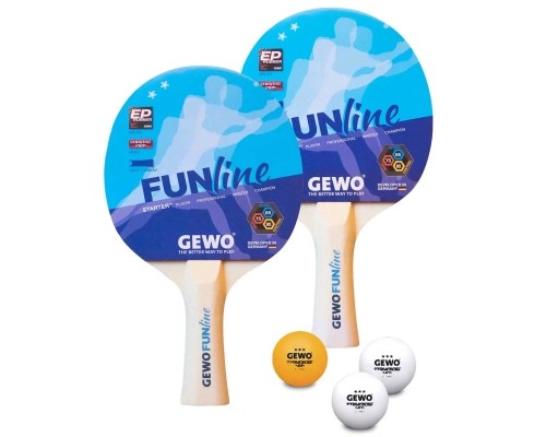 Комплект для настільного тенісу Gewo Double-Fun 2 Bats 3 Balls (96960000) (931053)