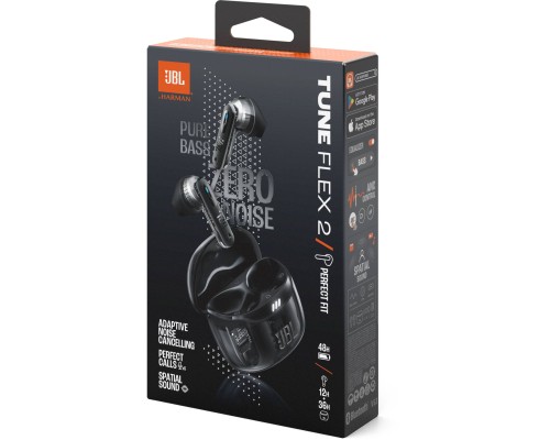 Навушники JBL Tune Flex 2 Ghost Black (JBLTFLEX2GBLK)