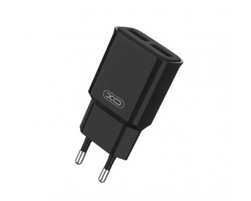 Зарядний пристрій XO L92C (2USB/2.4A) + USB - Lightning Чорний (XO-L92C-L)