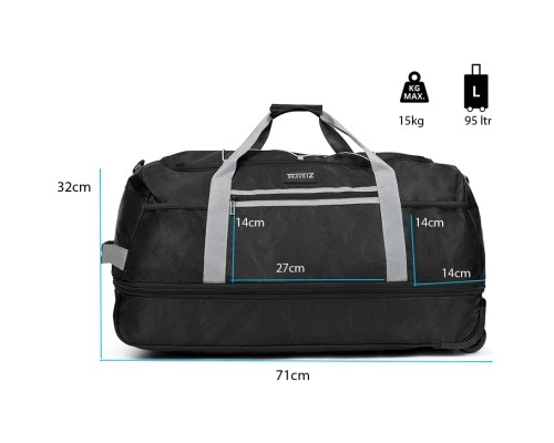 Дорожня сумка TravelZ Wheelbag Doubleloader foldable black 80(95)L (603096) (931069)