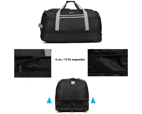 Дорожня сумка TravelZ Wheelbag Doubleloader foldable black 80(95)L (603096) (931069)
