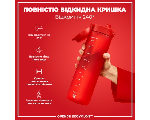 Пляшка для води ION8 OneTouch 1000 мл BPA Free, Red (I8RF1000RED)
