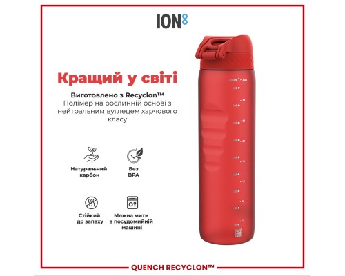 Пляшка для води ION8 OneTouch 1000 мл BPA Free, Red (I8RF1000RED)