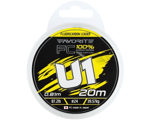 Флюорокарбон Favorite U1 FC 20m 24/0.81mm 87.2lb/39.57kg (1693.12.02)