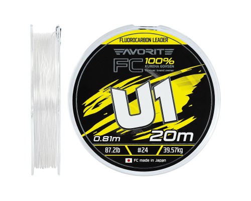 Флюорокарбон Favorite U1 FC 20m 24/0.81mm 87.2lb/39.57kg (1693.12.02)