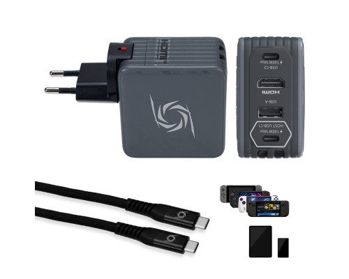 Зарядний пристрій AVerMedia GC313 CORE GO 100W 2хUSB-С 1хUSB-A 1xHDMI black (40AAGC313AWN)