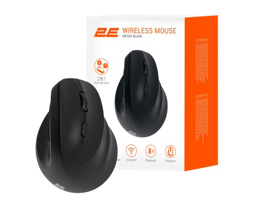 Мишка 2E MF325 Silent Wireless/Bluetooth Black (2E-MF325WBK)