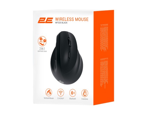 Мишка 2E MF325 Silent Wireless/Bluetooth Black (2E-MF325WBK)
