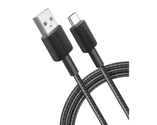 Дата кабель USB 2.0 AM to USB-C 1.8m nylon 322 black Anker (A81H6G11)
