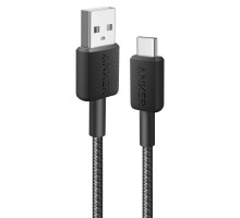 Дата кабель USB 2.0 AM to USB-C 1.8m nylon 322 black Anker (A81H6G11)
