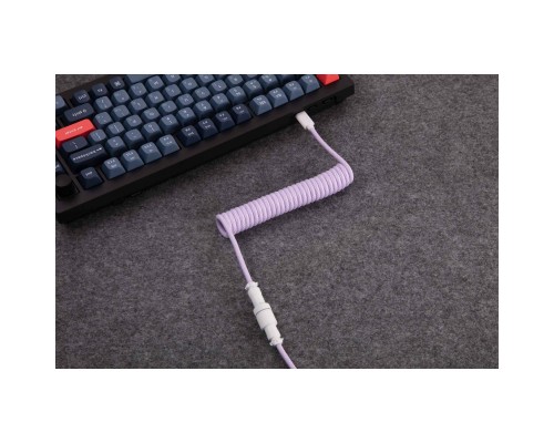 Дата кабель USB-C + USB A to USB-C 1.36m Coiled Aviator purple Keychron (CAB17_KEYCHRON)