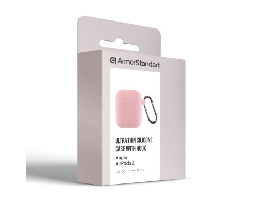 Чохол для навушників Armorstandart Ultrathin Silicone Case With Hook для Apple AirPods 2 Pink (ARM59688)