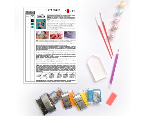 Картина по номерам Santi Майнкрафт Стів та алмазний меч 25х25 см з алмазною мозаїкою (954929)