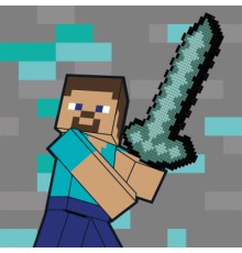 Картина по номерам Santi Майнкрафт Стів та алмазний меч 25х25 см з алмазною мозаїкою (954929)