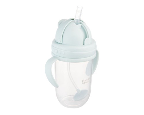 Поїльник-непроливайка Canpol babies з трубочкою і обтяжувачем, 270 мл, зелена (56/623_gre)
