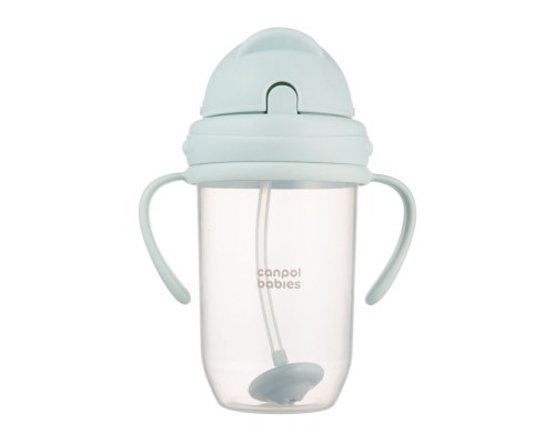 Поїльник-непроливайка Canpol babies з трубочкою і обтяжувачем, 270 мл, зелена (56/623_gre)