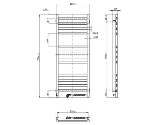 Сушарка для рушників Navin Авангард 480x1200 (12-228055-4812)