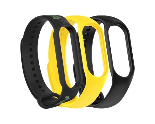 Ремінець до фітнес браслета Armorstandart комплект 3шт Xiaomi Mi Band 7/6/5 New Style Inscription (ARM87044)