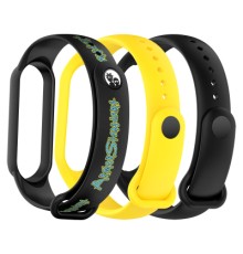 Ремінець до фітнес браслета Armorstandart комплект 3шт Xiaomi Mi Band 7/6/5 New Style Inscription (ARM87044)