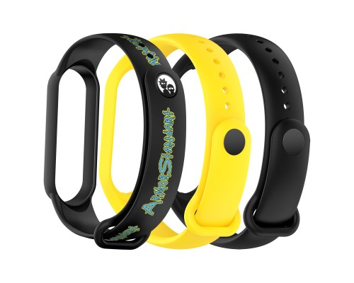 Ремінець до фітнес браслета Armorstandart комплект 3шт Xiaomi Mi Band 7/6/5 New Style Inscription (ARM87044)