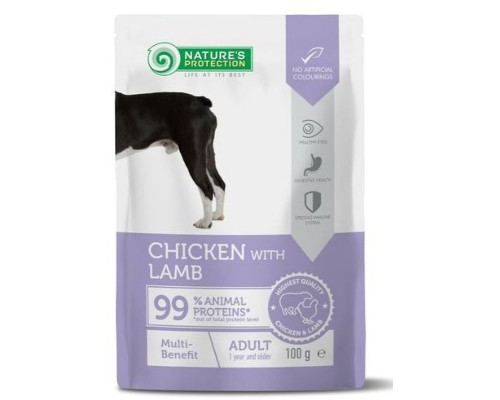 Вологий корм для собак Nature's Protection Adult Multi-benefit Chicken with Lamb 100 г (NPUPF63662)