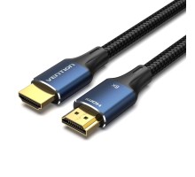 Кабель мультимедійний Cotton Braided HDMI-A Male to Male HD Cable 8K 1.5M Blue Aluminum Alloy Type VENTION (ALGLG)