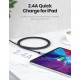 Дата кабель USB 2.0 AM to Lightning 1.0m 2.4A US199 black UGREEN (60156)