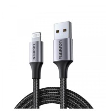 Дата кабель USB 2.0 AM to Lightning 1.0m 2.4A US199 black UGREEN (60156)