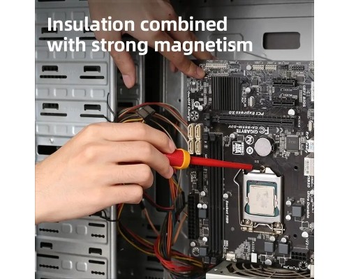 Викрутка Deli ізольована шлiцьова 4,0 x 100 мм (EDL5141001)