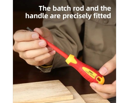 Викрутка Deli ізольована шлiцьова 4,0 x 100 мм (EDL5141001)