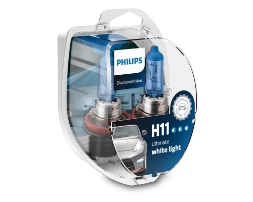 Автолампа Philips H1 Diamond Vision, 5000K, 2шт (12258DVS2)