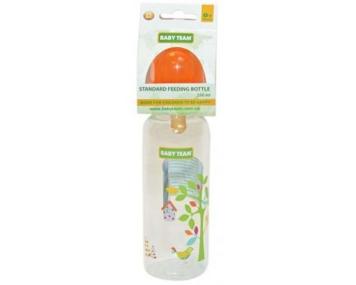 Пляшечка для годування Baby Team з латекс. соскою 250 мл 0+ помар (1310_оранжевый)