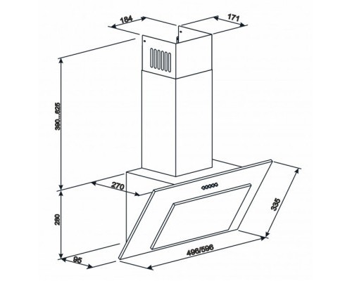 Витяжка кухонна Eleyus VERTICAL 1000 60 WH
