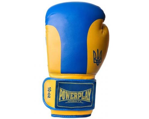 Боксерські рукавички PowerPlay 3021 Ukraine 14oz Blue/Yellow (PP_3021_14oz_Blue-Yellow)