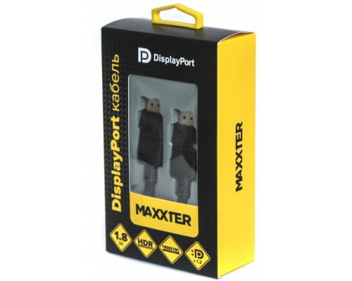 Кабель мультимедійний DisplayPort to DisplayPort 1.8m v1.2 Maxxter (CCBP-DP-DP-1.8)