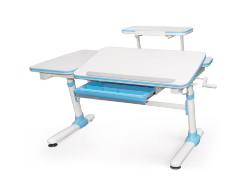Парта Evo-kids Darwin Blue з полицею (Evo-502 B+полка Evo-513)