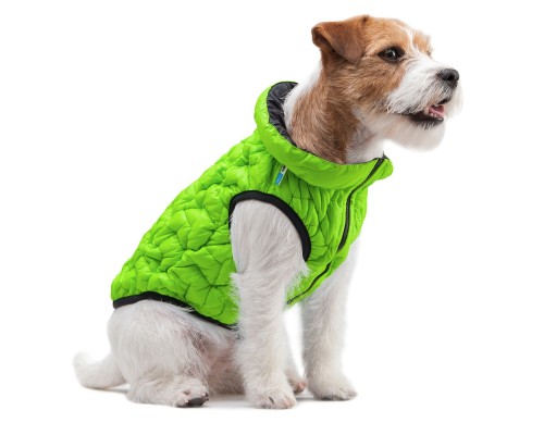 Курточка для тварин Collar AiryVest UNI двостороння XS 28 салатово-чорна (2512)
