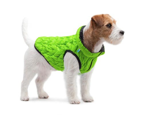 Курточка для тварин Collar AiryVest UNI двостороння XS 28 салатово-чорна (2512)