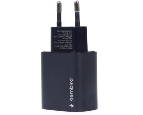 Зарядний пристрій Gembird USB-A + USB-C (PD 18W + QC3.0 18W) (TA-UQC3-03)