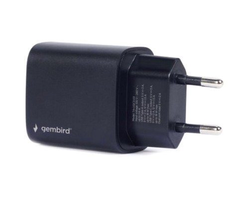 Зарядний пристрій Gembird USB-A + USB-C (PD 18W + QC3.0 18W) (TA-UQC3-03)