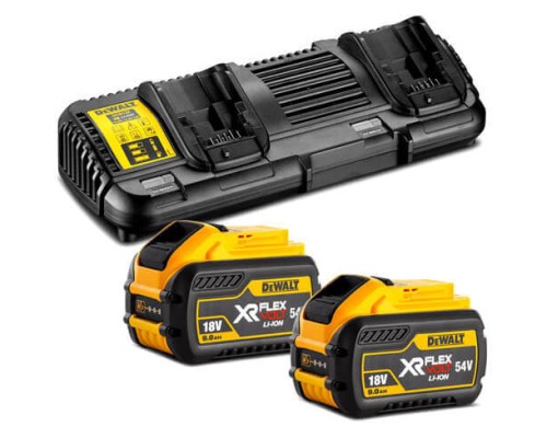 Набір акумулятор + зарядний пристрій DeWALT ЗП 10.8,/4.4/18/54V, 4А, 2x9Ah(18V)/3Ah(54V) (DCB132X2)