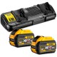 Набір акумулятор + зарядний пристрій DeWALT ЗП 10.8,/4.4/18/54V, 4А, 2x9Ah(18V)/3Ah(54V) (DCB132X2)