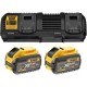 Набір акумулятор + зарядний пристрій DeWALT ЗП 10.8,/4.4/18/54V, 4А, 2x9Ah(18V)/3Ah(54V) (DCB132X2)