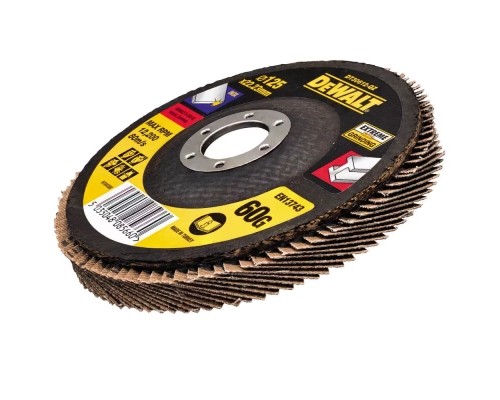 Круг зачистний DeWALT пелюстковий INOX Extreme, метал, 125x22.23 мм, G 60 мкм (DT30612)