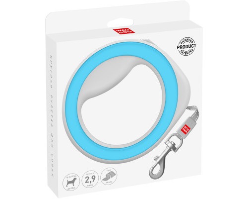 Повідок для собак WAUDOG R-leash світловідбиваюча стрічка XS-M до 40 кг 2.9 м блакитни (81272)